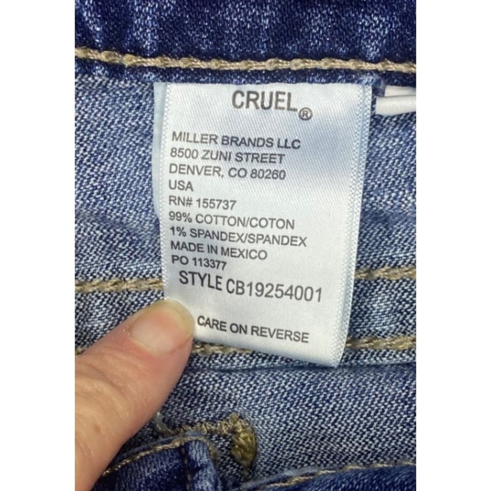 Cruel Denim Jayley Flare Jeans Womens 28/5 L Blue Excellent Contrast Stitch - Picture 6 of 9